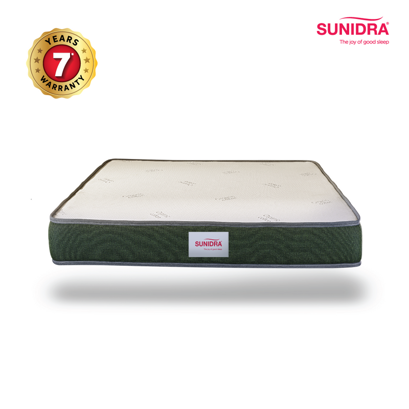 Sunidra CL200 - Certified Natural Orthopedic Coir Latex Mattress – White